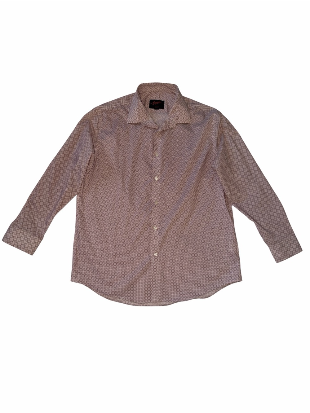 Egara Slim Fit Men's Long-Sleeve Button-Up Shirt in Light Pink Pattern